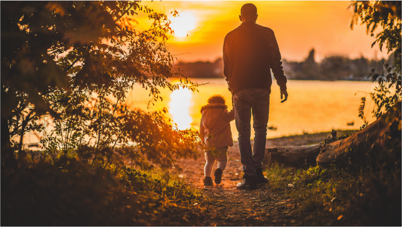 Man and Girl Walking